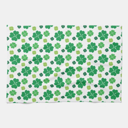 Four Leaf Clover St Patricks Day Kitchen Towel