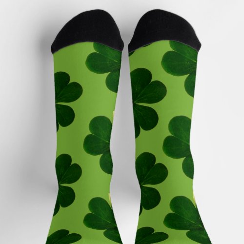 Four Leaf Clover St Patricks Day  Socks