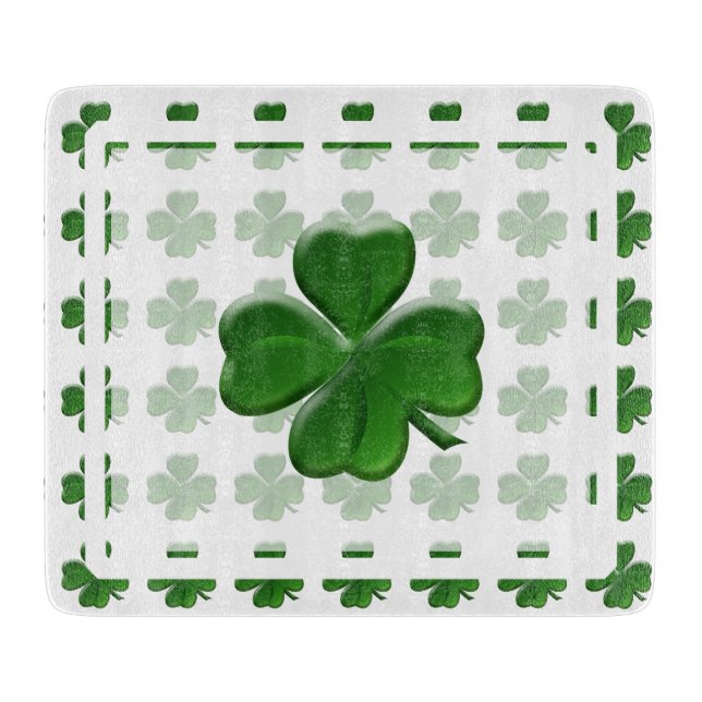 Four Leaf Clover - St Patrick's Day Symbol Cutting Board (Front)