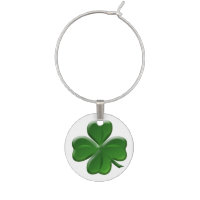 Four Leaf Clover - St Patrick's Day Symbol Wine Glass Charm