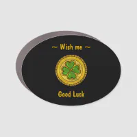 St. Patrick's Day: Four Leaves Clover Car Magnet - Magnetic Decal
