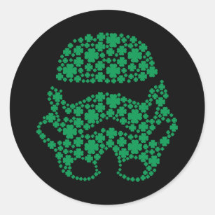 Four Leaf Clover Stormtrooper Helmet Classic Round Sticker