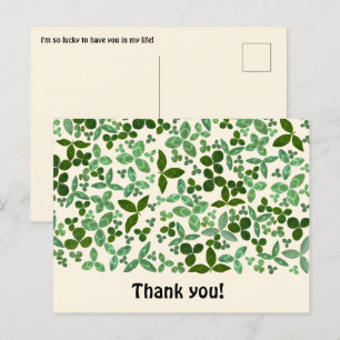 Four leaf clover - Thank you - Lucky to have you  Postcard