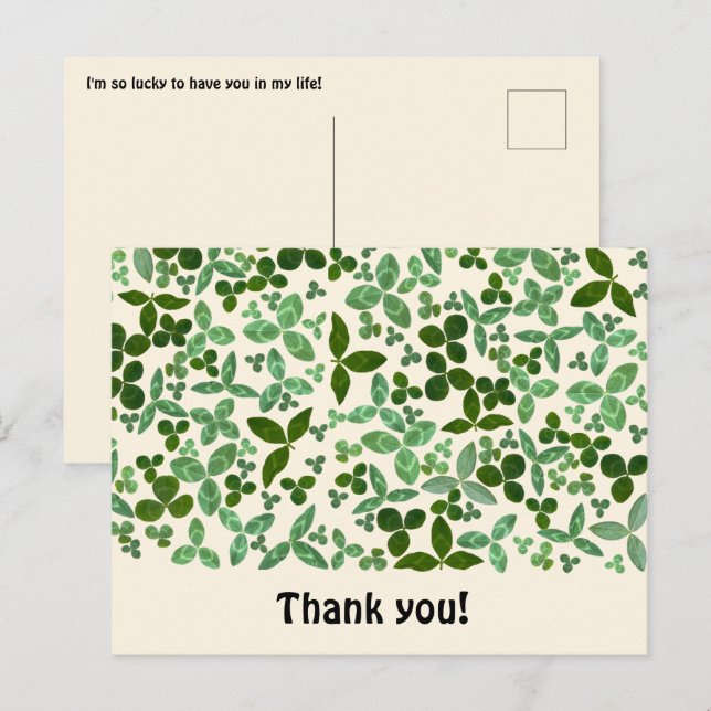 Four leaf clover - Thank you - Lucky to have you  Postcard (Front/Back)