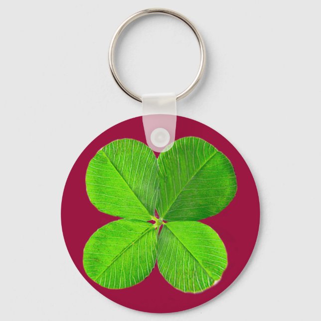 Four Leaf Clover The MUSEUM Zazzle Gifts Keychain (Front)