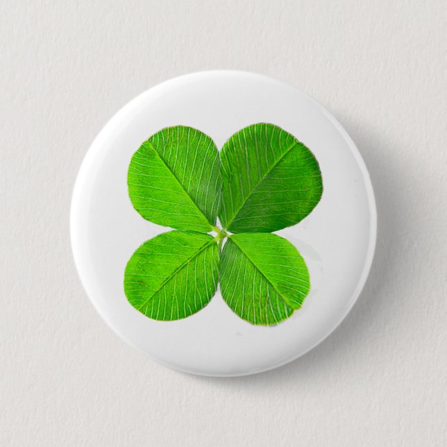 Four Leaf Clover The MUSEUM Zazzle Gifts Pinback Button (Front)