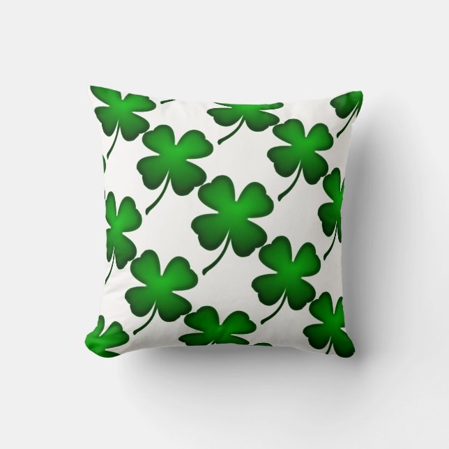 Four Leaf Clover Throw Pillow (Front)