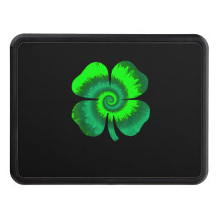 Four Leaf Clover Tie Dye St Patrick's Day Lucky Sh Hitch Cover