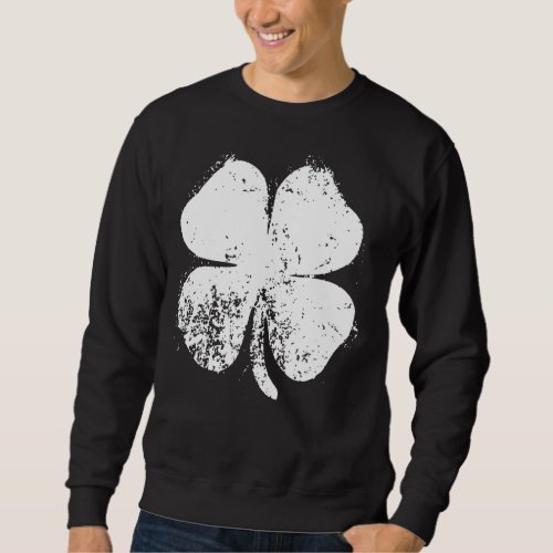 Four Leaf Clover Vintage Saint Patrick Day Sweatshirt