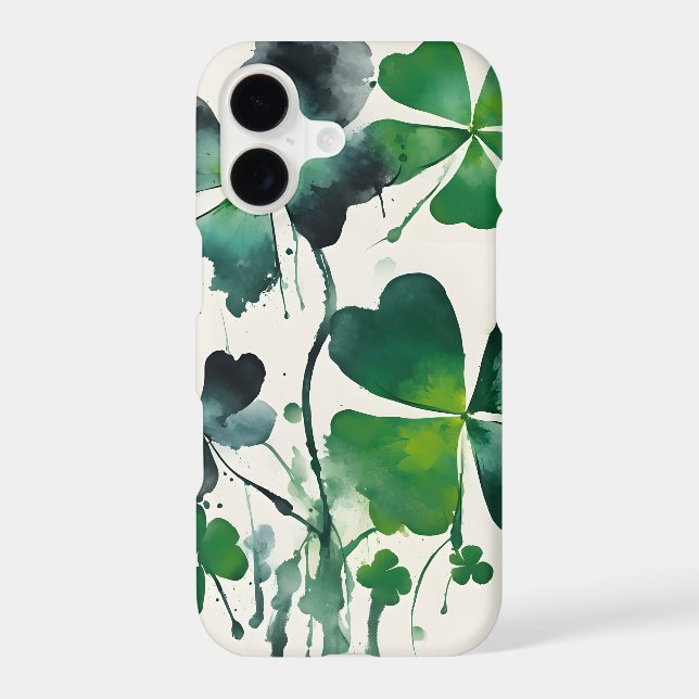 Four-leaf clover - Watercolor flowers Case-Mate iPhone Case (Back)