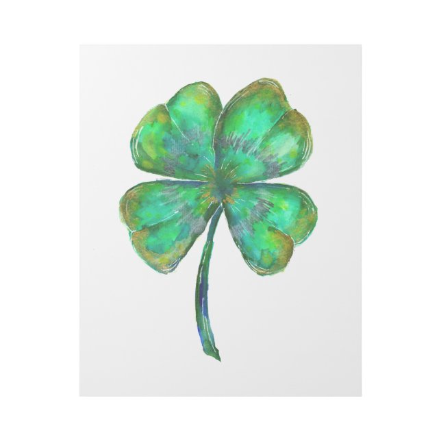 four leaf clover watercolor poster (Front)