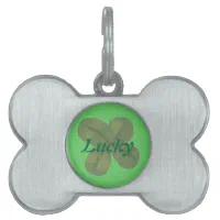 Four Leaf Clover with Name Lucky Pet Tags Zazzle