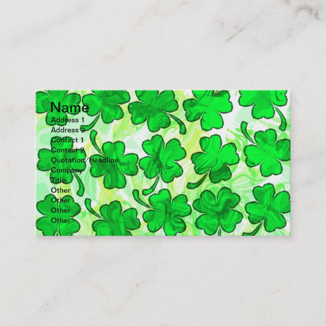 FOUR LEAF CLOVERS Business Cards (Front)