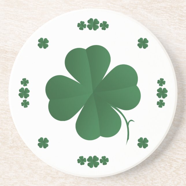 Four Leaf Clovers Drink Coaster (Front)