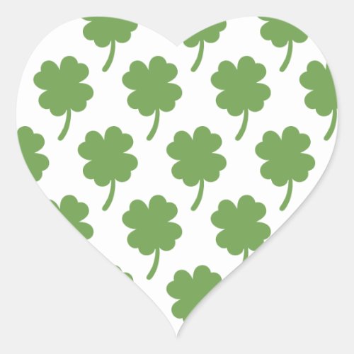 Four Leaf Clovers Heart Sticker