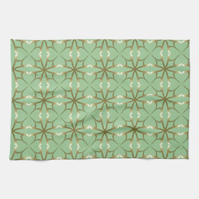 Four-Leaf Clovers Kitchen Towel (Horizontal)