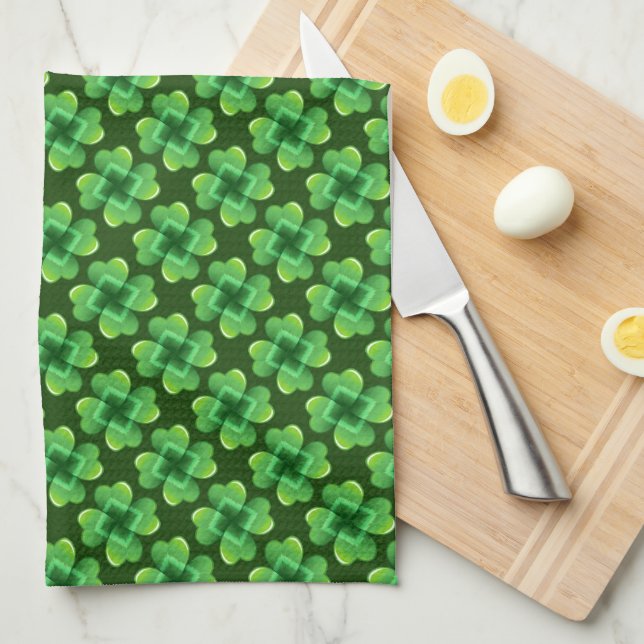 Four Leaf Clovers Kitchen Towel (Quarter Fold)