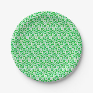 Four-leaf clovers paper plates