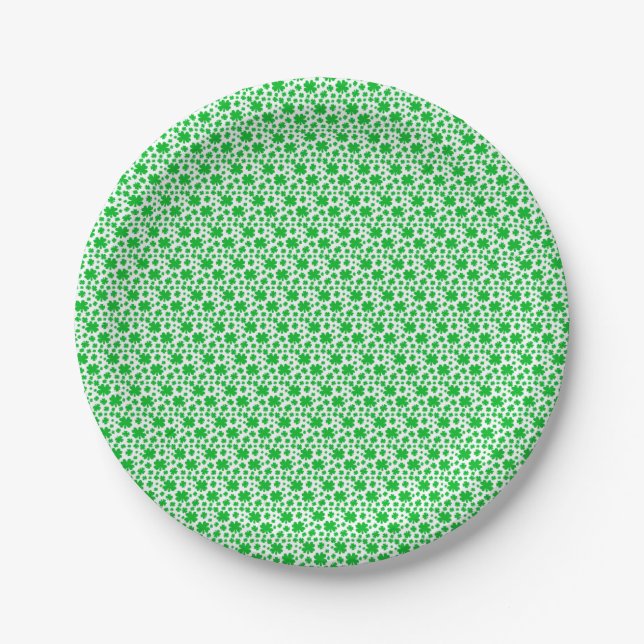 Four-leaf clovers paper plates (Front)