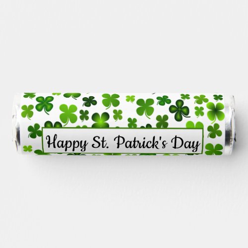 Four Leaf Clovers Pattern Happy St Patricks Day Breath Savers Mints