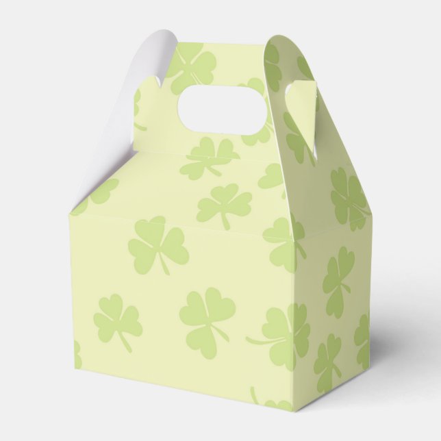 Four Leaf Clovers Shamrock St Patrick Day Favor Boxes (Front Side)