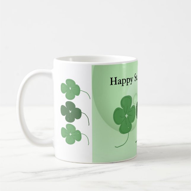 Four Leaf Clovers St. Patrick's Day Coffee Mug (Left)