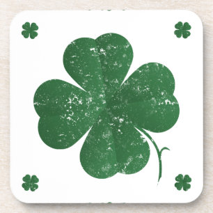 Four Leaf Clovers - vintage style Drink Coaster