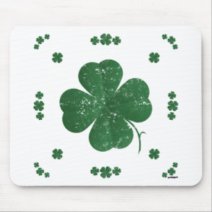 Four Leaf Clovers - vintage style Mouse Pad