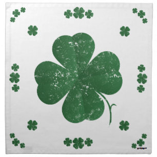 Four Leaf Clovers - vintage style Napkin