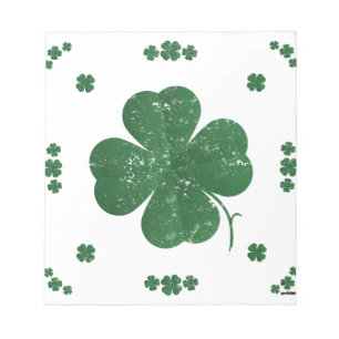 Four Leaf Clovers - vintage style Notepad