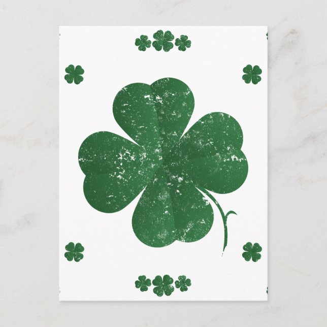 Four Leaf Clovers - vintage style Postcard (Front)