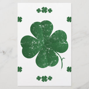 Four Leaf Clovers - vintage style Stationery