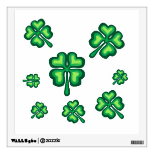 Four leaf clovers wall decal