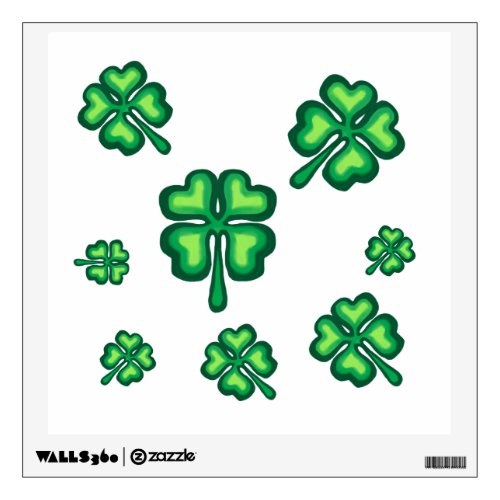 Four leaf clovers wall decal