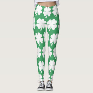 Four Leaf Lucky Clover Saint Patrick's Day Leggings