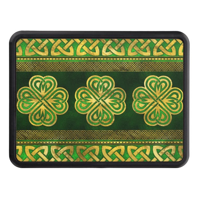 Four-leaf Lucky Clover Shamrock Ornament Hitch Cover (Front)