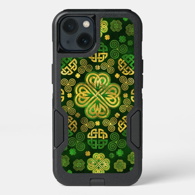 Four-leaf Lucky Clover Shamrock Ornament Otterbox iPhone Case (Back)