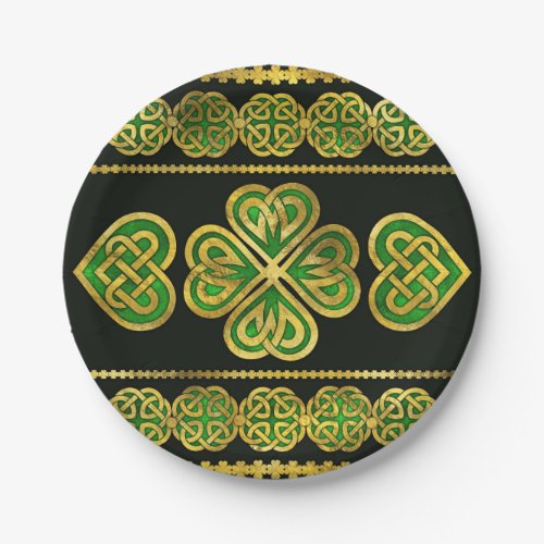 Four_leaf Lucky Clover Shamrock Ornament Paper Plates