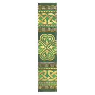 Four-leaf Lucky Clover Shamrock Ornament Short Table Runner