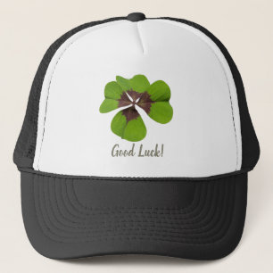 Four Leaf Lucky Clover St Patricks Day Good Luck Trucker Hat