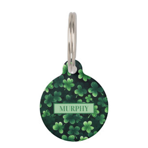 Four Leaf Shamrock Clover Pet ID Tag