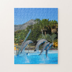 Four leaping dolphins jigsaw puzzle