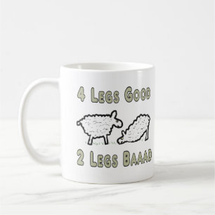 Four Legs Good Funny Sheep Pun Coffee Mug