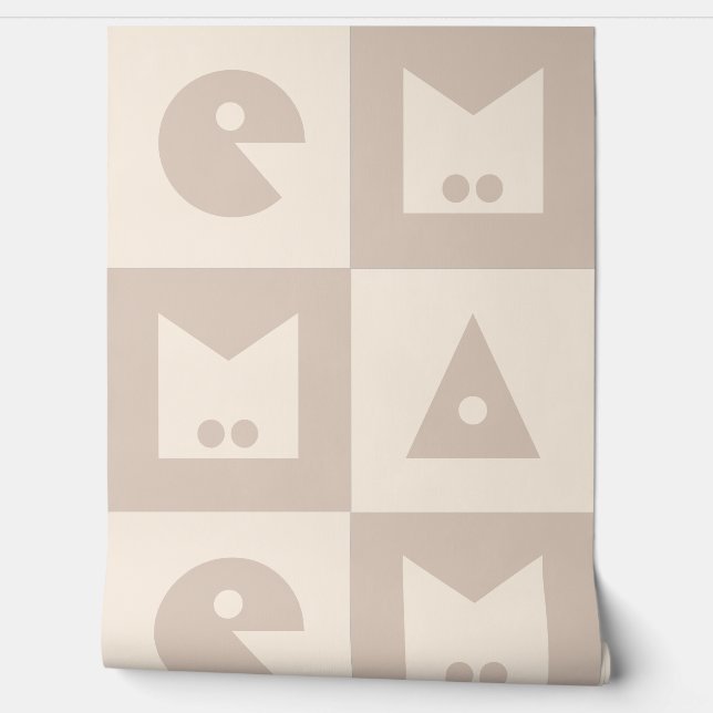 Four letter baby name text nursery wallpaper  (Unrolling)