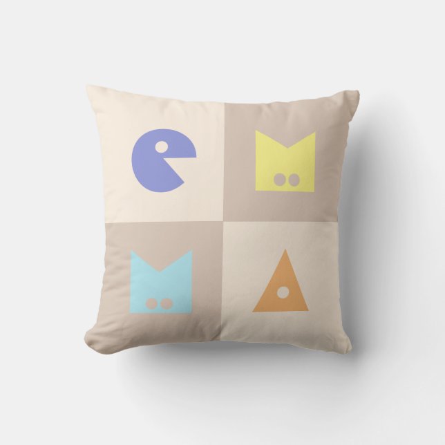 Four letters new baby birth girl name nursery throw pillow (Front)