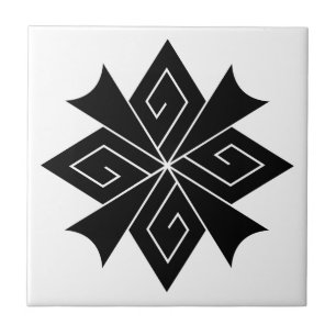 Four lightning bolts with thunderclaps ceramic tile