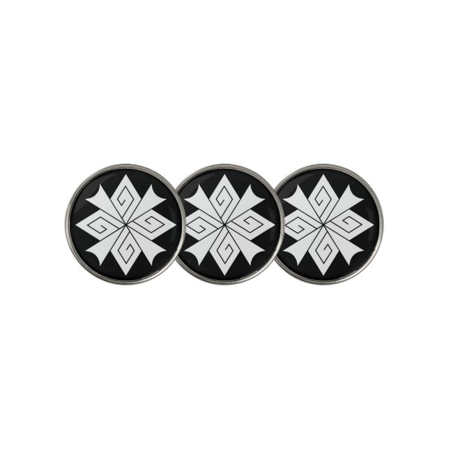 Four lightning bolts with thunderclaps golf ball marker (3 Up)