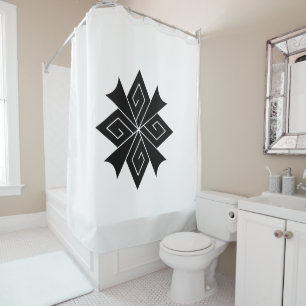 Four lightning bolts with thunderclaps shower curtain