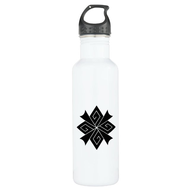 Four lightning bolts with thunderclaps stainless steel water bottle (Front)
