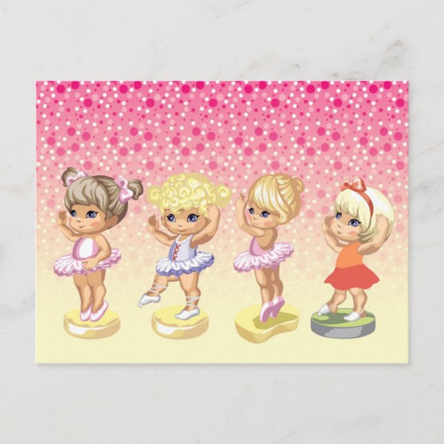 Four little ballerinas in tutus postcard (Front)